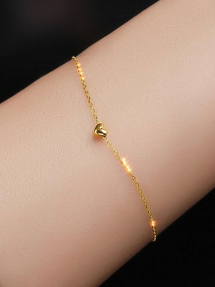 Heart-shaped bracelet in rose gold