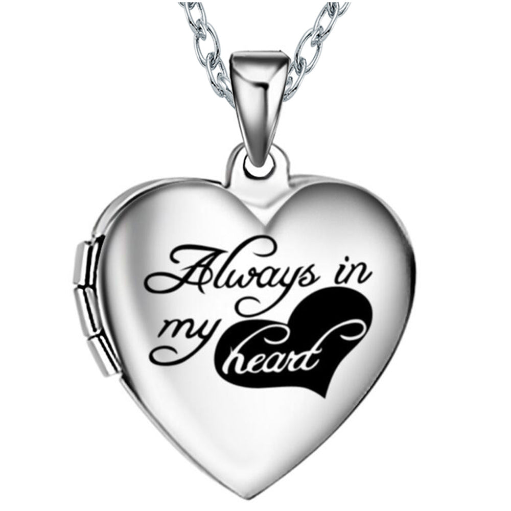 Heart-shaped charm pendant necklace