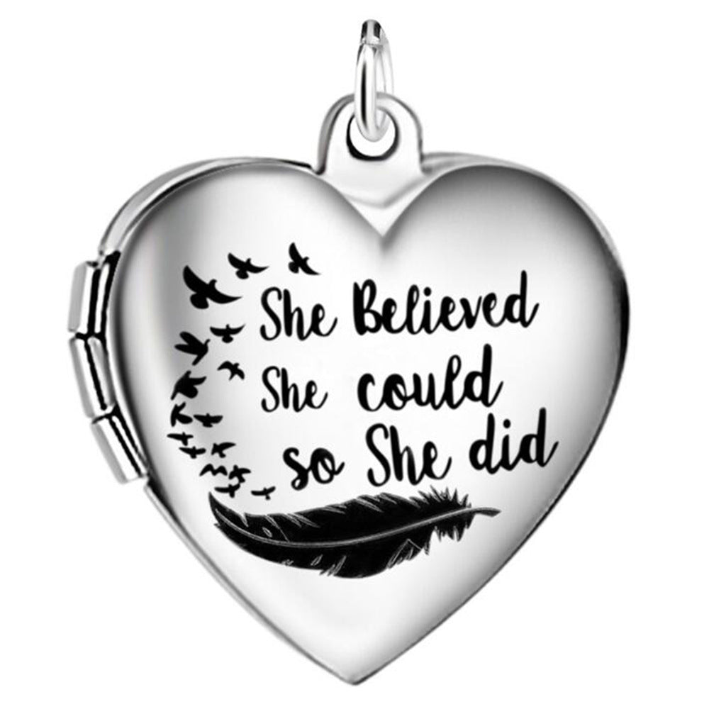 Heart-shaped charm pendant necklace