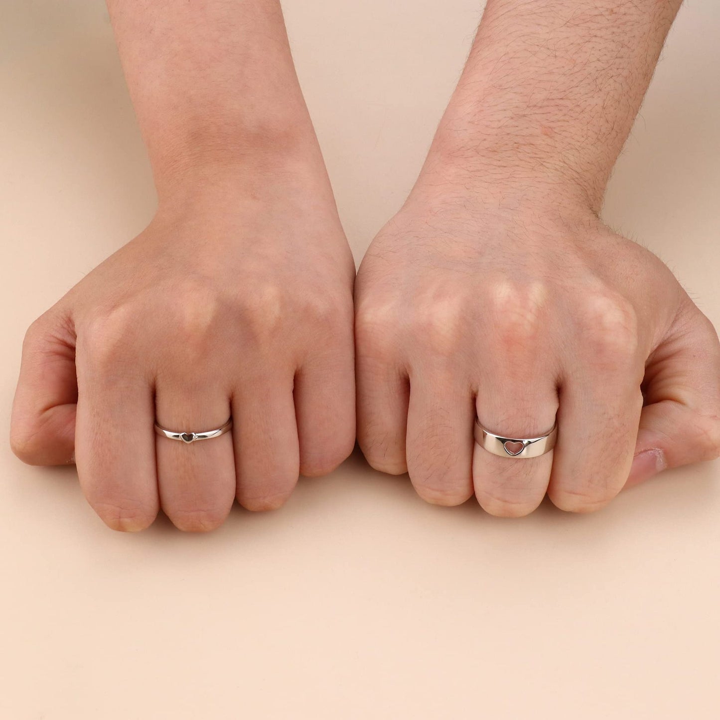 Heart Shaped Couple Promise Rings