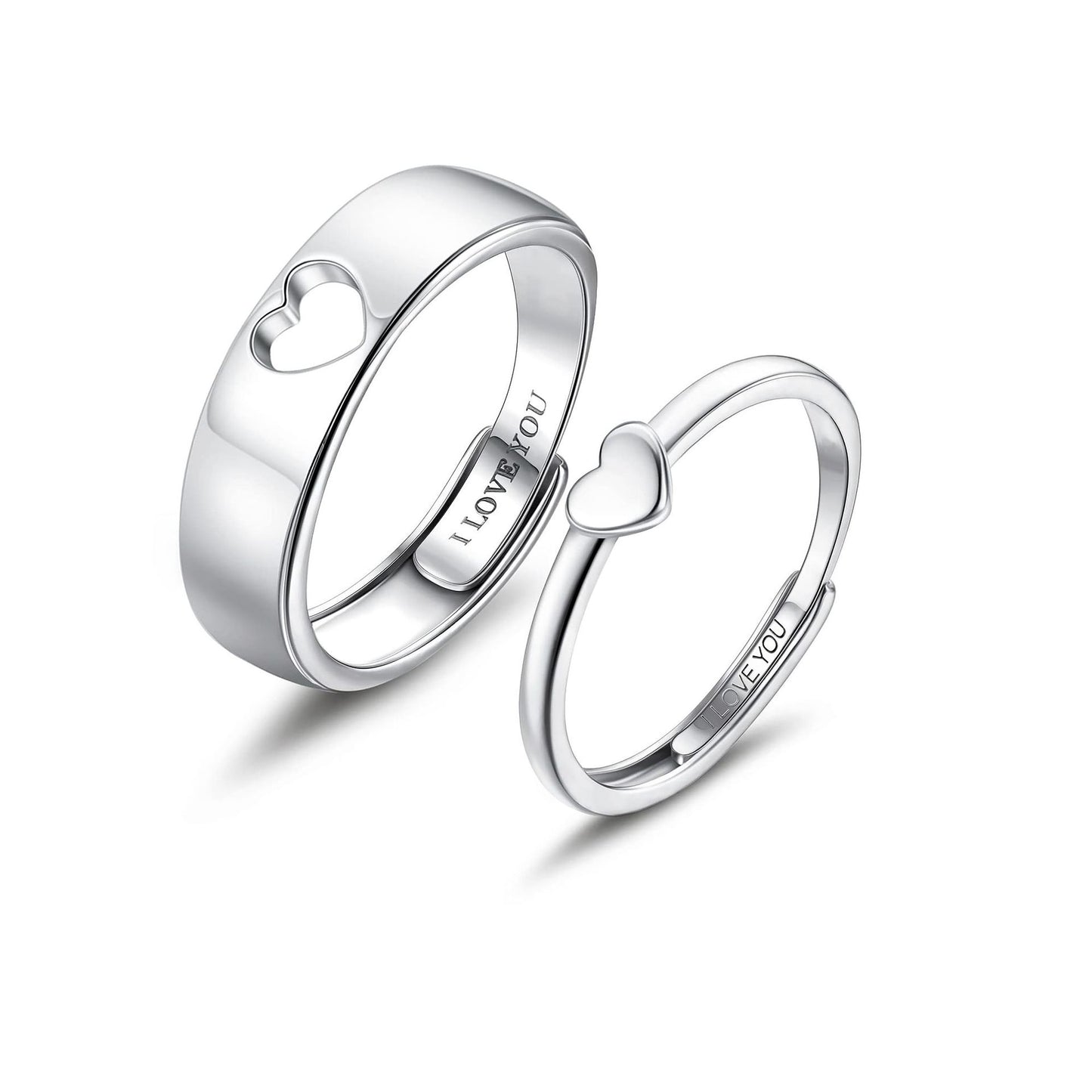 Heart Shaped Couple Promise Rings