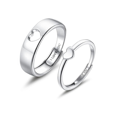 Heart Shaped Couple Promise Rings