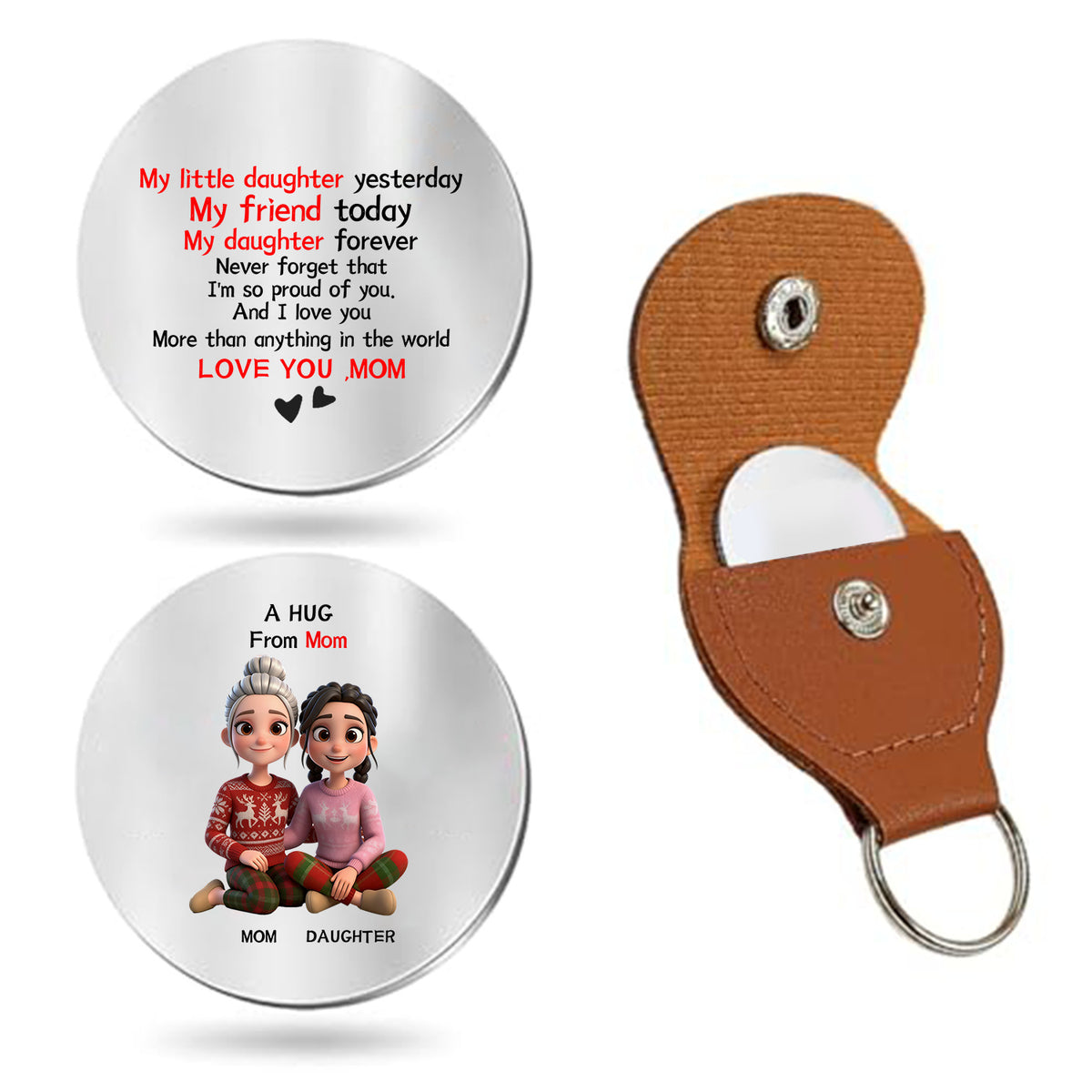 Heart-Shaped Decision Token with Leather Accent