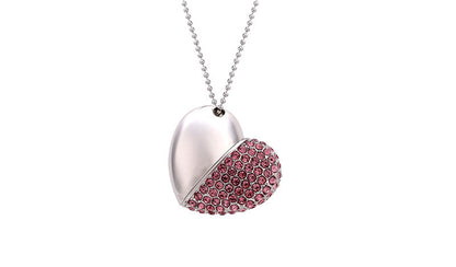 Heart-shaped diamond USB drive