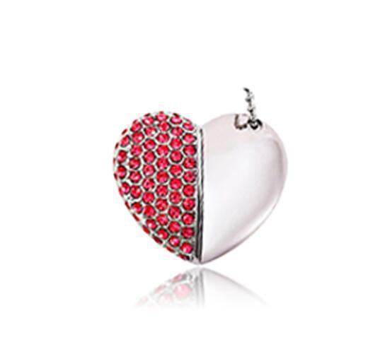 Heart-shaped diamond USB drive