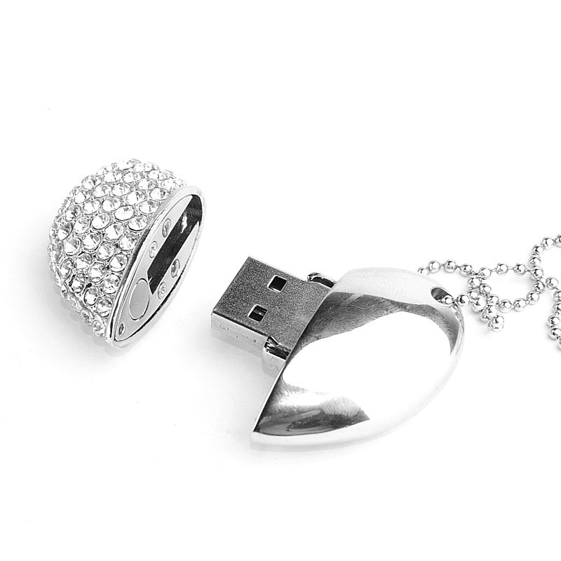 Heart-shaped diamond USB drive