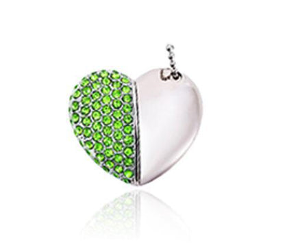 Heart-shaped diamond USB drive