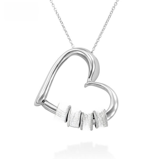Heart-shaped engraved love charm necklace