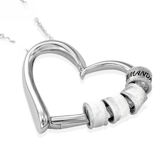 Heart-shaped engraved love charm necklace
