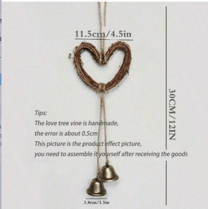 Heart-shaped five-pointed star hanging bell