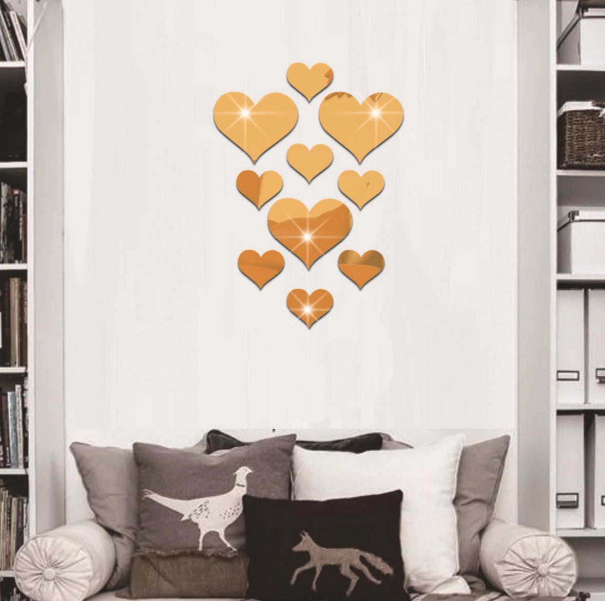 Heart-shaped home decoration stickers