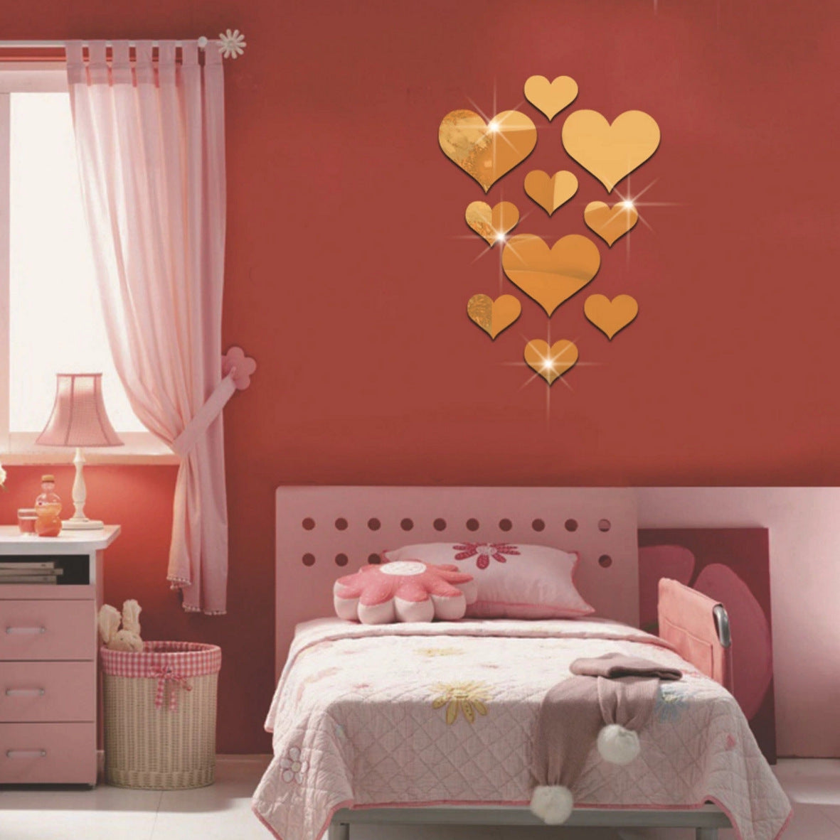 Heart-shaped home decoration stickers