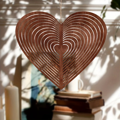Heart-Shaped Iron Wind Spinner Garden Decor