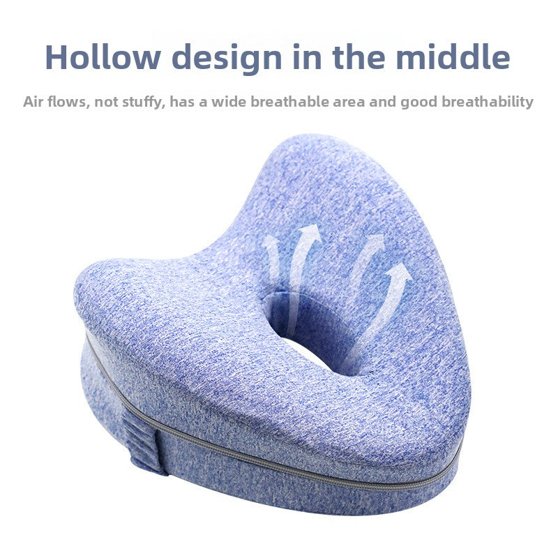 Heart-shaped memory foam knee pillow