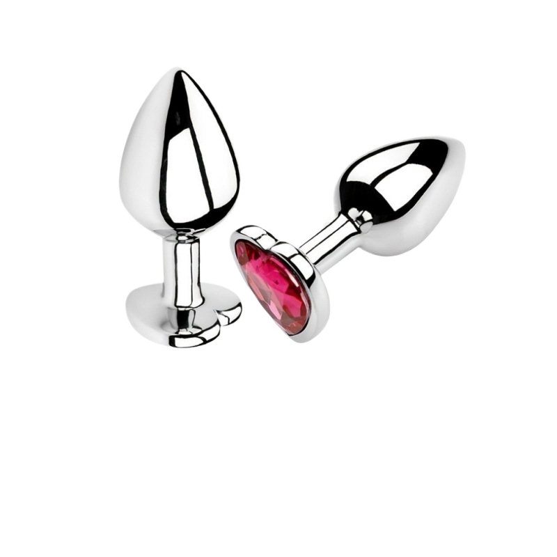 Heart-shaped metal anal plug