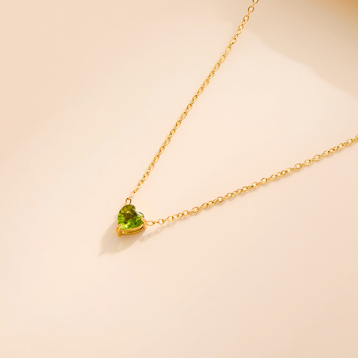 Heart-Shaped Pendant 12 Birthstone Necklace