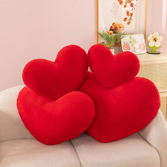 Heart-shaped plush pillow