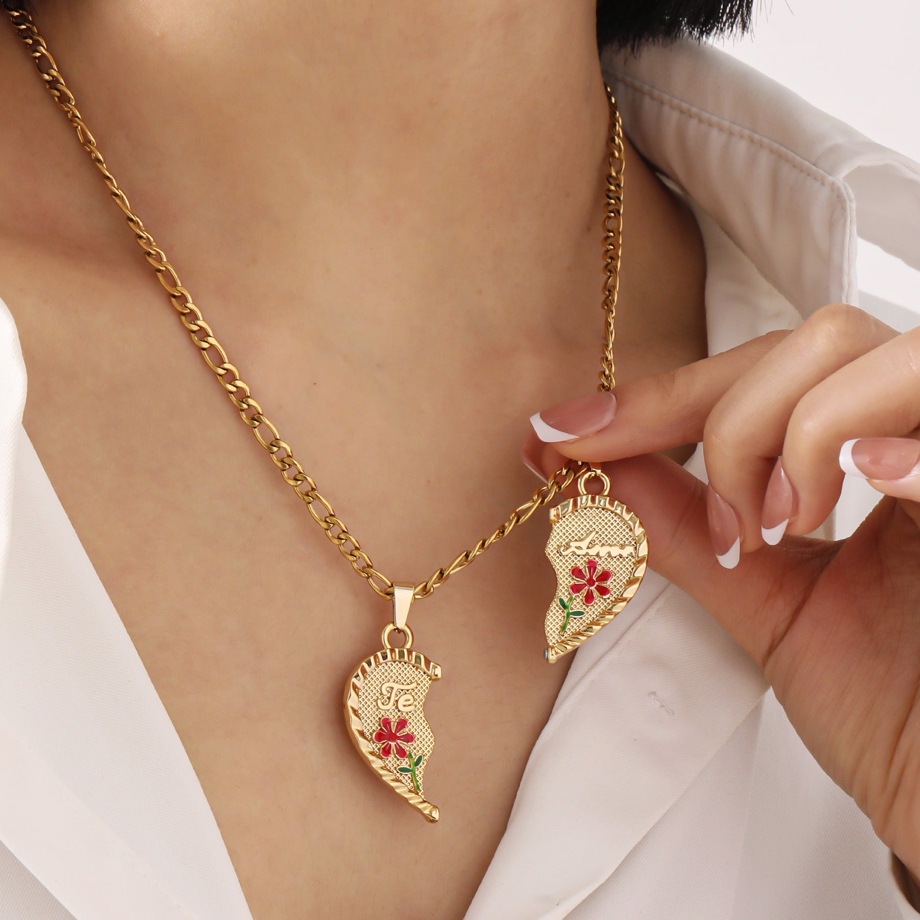Heart-Shaped Split Couple Necklaces