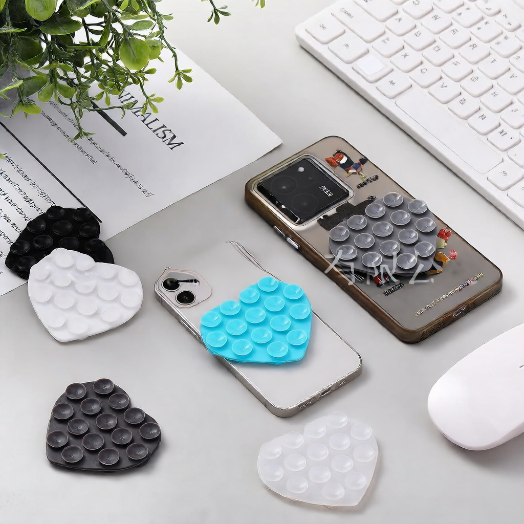 Heart-shaped suction cup phone holder
