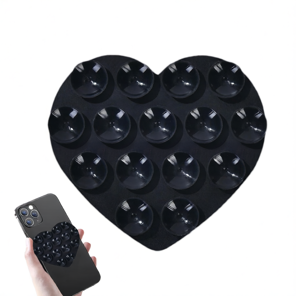 Heart-shaped suction cup phone holder