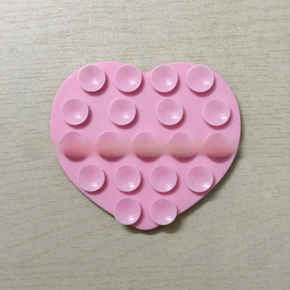 Heart-shaped suction cup phone holder