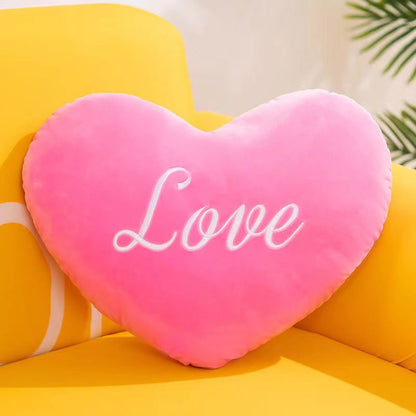 Heart-shaped throw pillow