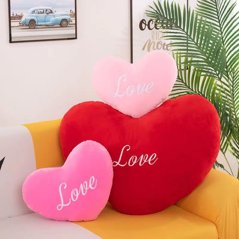 Heart-shaped throw pillow