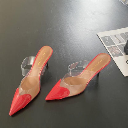 Heart Shaped Transparent High Heel Shoes