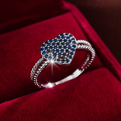 Heart Shaped Zircon Embedded Fashion Ring