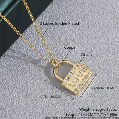 Heart Shaped Zircon Necklace Gold Plated Chain