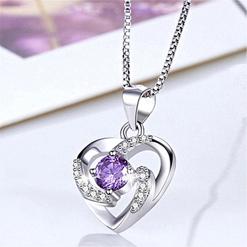 Heart Shaped Zircon Pendant Necklace
