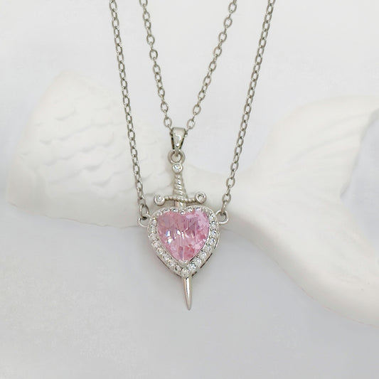 Heart Sword Pendant Titanium Steel Necklace