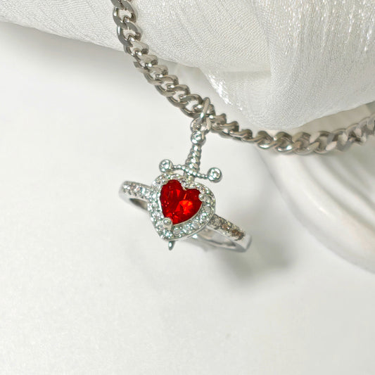 Heart Sword Pendant Titanium Steel Necklace
