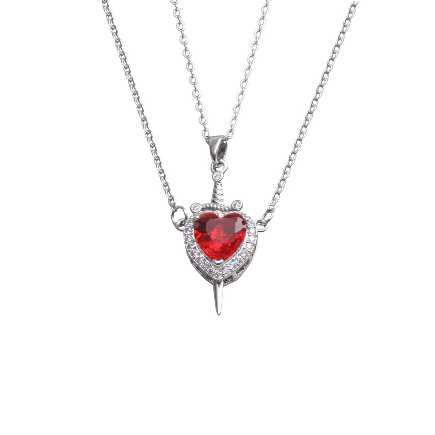 Heart Sword Pendant Titanium Steel Necklace