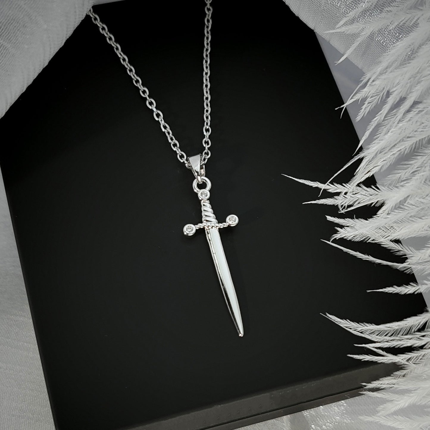 Heart Sword Pendant Titanium Steel Necklace