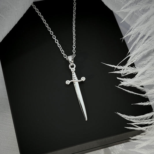 Heart Sword Pendant Titanium Steel Necklace