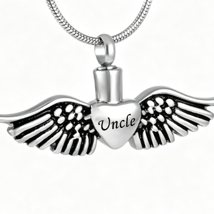 Heart Wing Urn Memorial Pendant Necklace