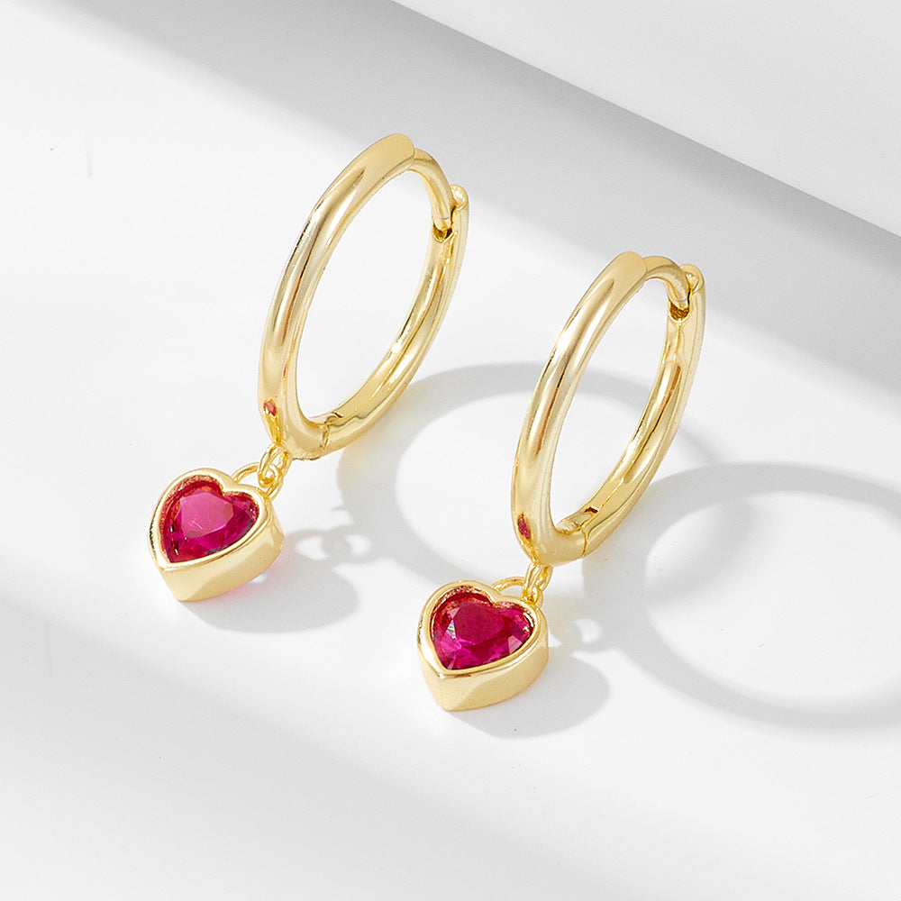 Heart Zircon Earrings