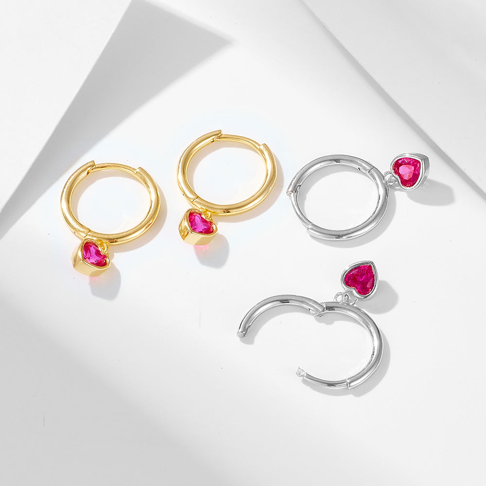 Heart Zircon Earrings