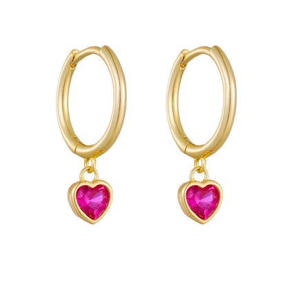 Heart Zircon Earrings