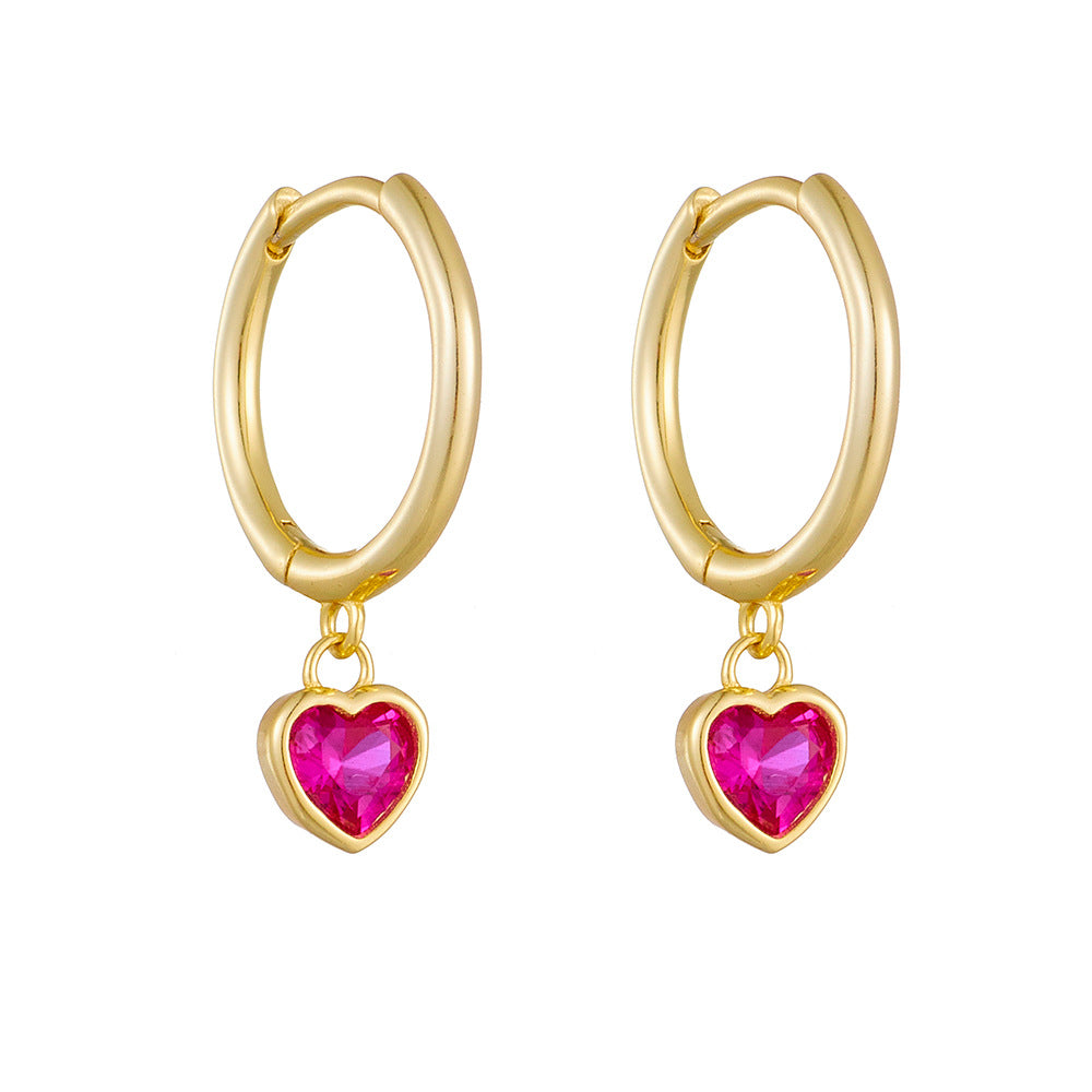 Heart Zircon Earrings