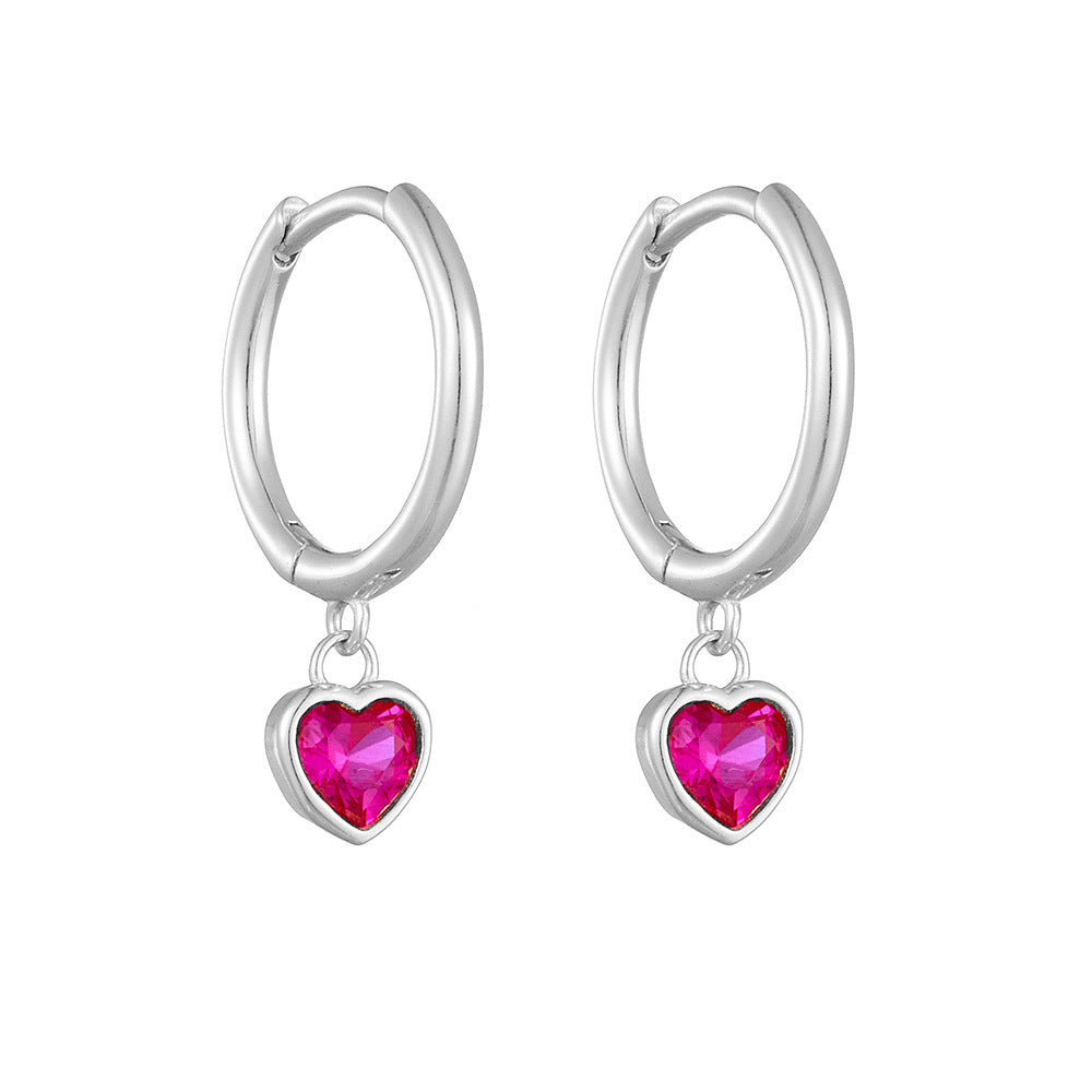 Heart Zircon Earrings