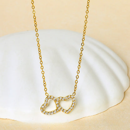 Heart Zircon Steel Necklace