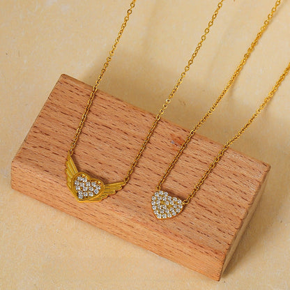 Heart Zircon Steel Necklace