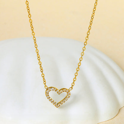 Heart Zircon Steel Necklace