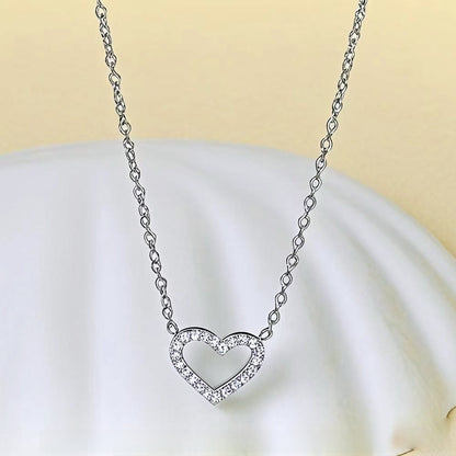 Heart Zircon Steel Necklace