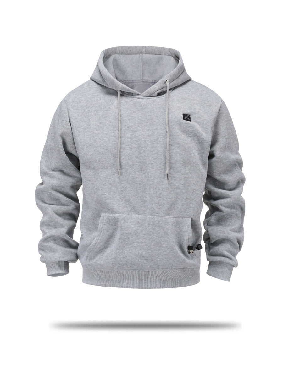 Heated fleece pullover