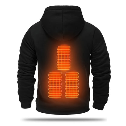 Heated fleece pullover