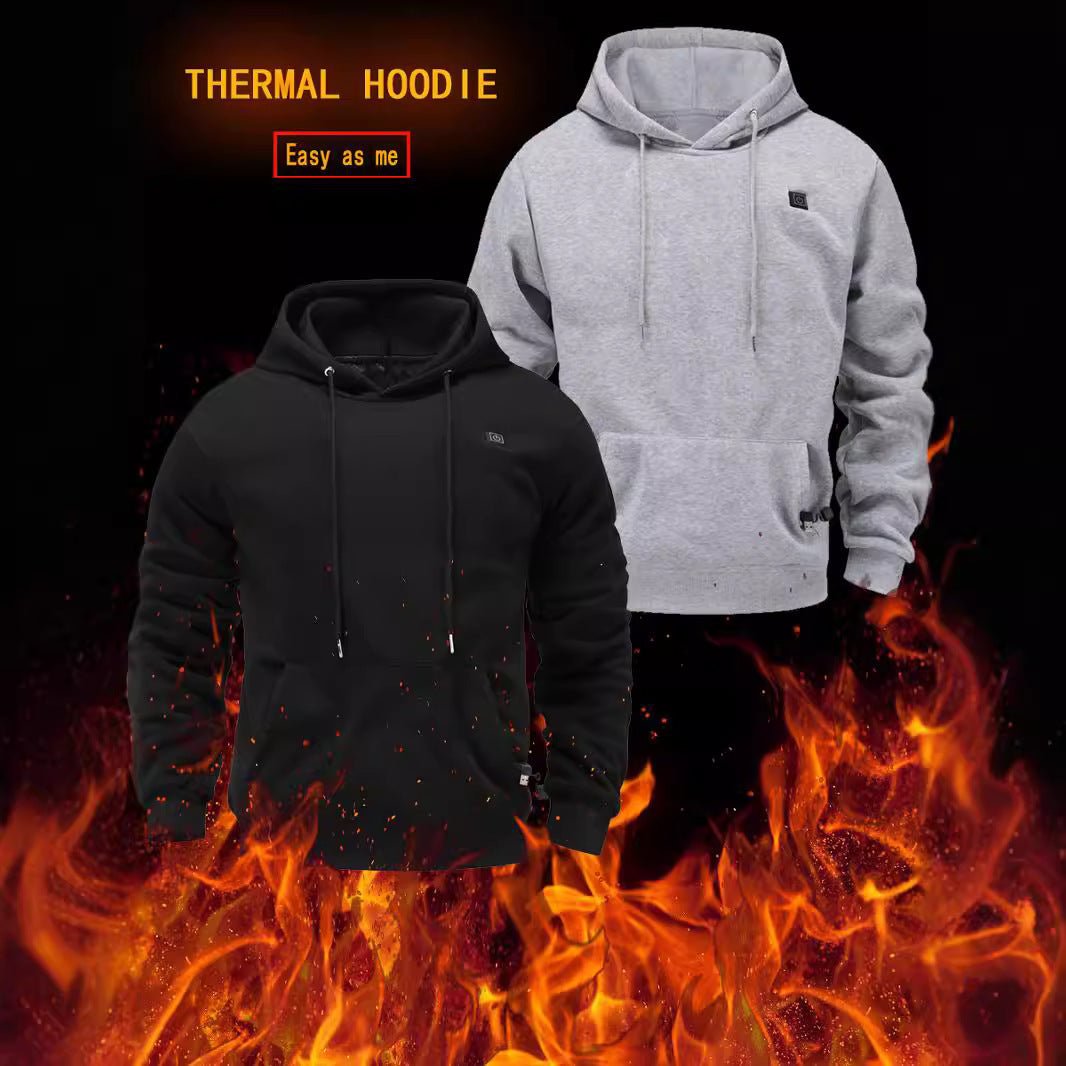 Heated fleece pullover