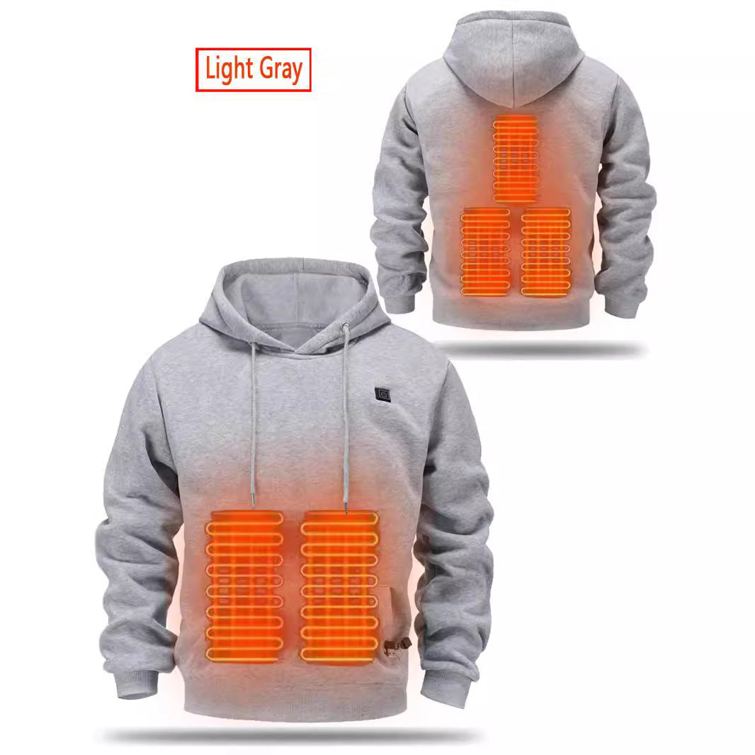 Heated fleece pullover